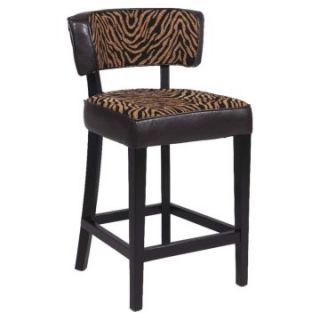 Chintaly Tiger Stationary 26 in. Counter Stool   Black   Bar Stools