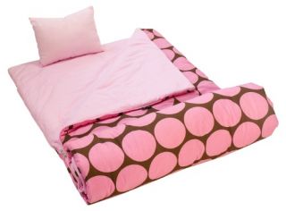 Wildkin Ashley Collection Big Dots Pink Sleeping Bag   Kids Sleeping Bags