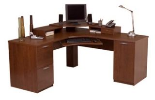 Bestar Elite Corner Computer Desk Tuscany Brown   Desks