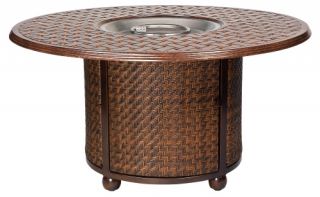 Whitecraft by Woodard North Shore Firepit with Woven Base and Round Thatch Top   Fire Pits