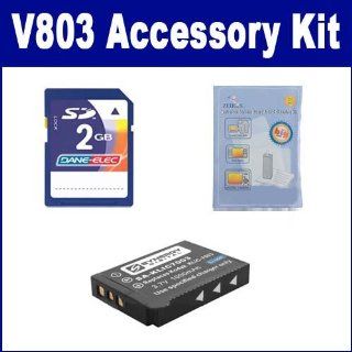 Kodak V803 Digital Camera Accessory Kit includes ZELCKSG Care & Cleaning, SDKLIC7003 Battery, KSD2GB Memory Card  Camera & Photo