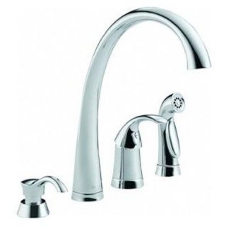Delta Pilar 4380 DST Single Handle Kitchen Faucet with Side Spray and Soap Dispenser   Kitchen Faucets