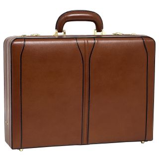 McKlein USA Turner Leather Expandable Attache Case   Brown   Briefcases & Attaches