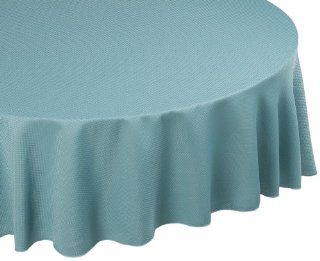 Bardwil Cobblestone 90 inch Round Tablecloth, Steel Blue  