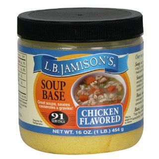 LB Jamison's Regular Soup Base, Chicken Flavored, 16 Ounce Jars (Pack of 6)  Packaged Consommes Soups  Grocery & Gourmet Food