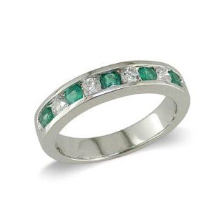 14K Gold Emerald and Diamond Ring Size 6 JewelryCastle 