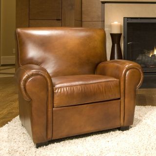 Conrad Top Grain Leather Club Chair in Rustic   Leather Club Chairs