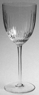 Rogaska Rgs16 Water Goblet   Clear,Vertical Cuts On Bowl,Smooth Stem