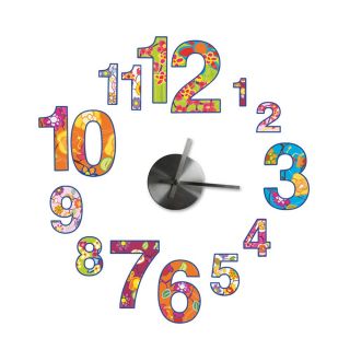 Colorful Clock Wall Decals   up to 3.25W x 5H in.   Wall Decals