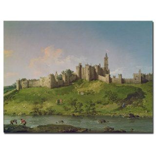 Trademark Fine Art Alnwick Castle by Canaletto Canvas Wall Art, 35x47 Inch   Prints