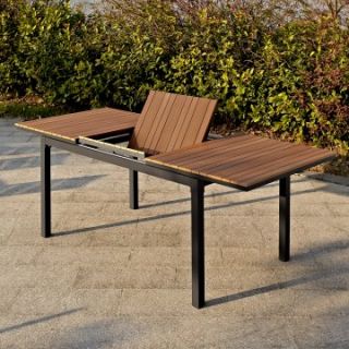 Belham Living Carmona Faux Wood Slat Extension Table   Patio Tables