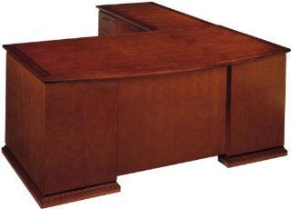 Wood Veneer Bow Front L Shaped Desk HGA783  Office Desks 