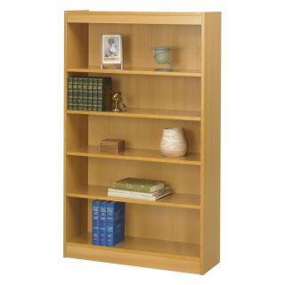 Safco 5 Shelf Reinforced Square Edge Veneer Bookcase   Light Oak   Bookcases