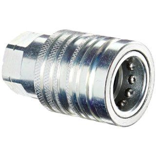 Dixon Valve 4AGF4 PS Steel Agricultural Push Pull Ball Valve Hydraulic Fitting, Socket, 1/2" Coupler x 1/2"   14 NPTF Female Thread Quick Connect Hose Fittings