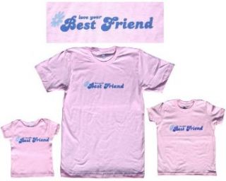 Love Your Best Friend BFF Pink US Made Cotton Shirt; Choose Adult or Kids Size Clothing