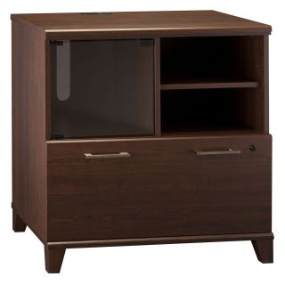 Bush Office Connect Achieve Lateral File / Printer Stand with Adjustable Shelf   Sweet Cherry   File Cabinets