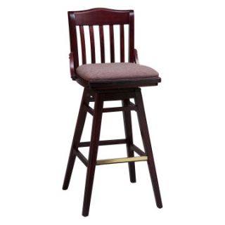 Regal School House Beechwood 26 in. Swivel Counter Stool with Upholstered Seat   Bar Stools