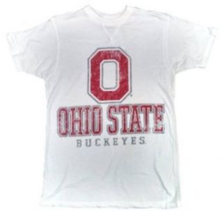 Ohio State J. America Vintage Antique White T Shirt (Medium) Clothing