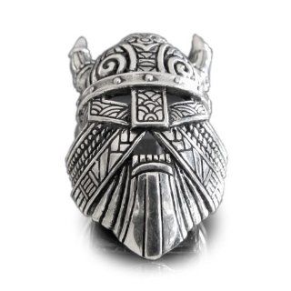 THOR VIKING RING with Mask Horns & Warhammer in Sterling Silver 925   Custom Fitted Sizes Jewelry