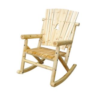 United General Supply Aspen Single Rocker with Pine Tree   Outdoor Rocking Chairs