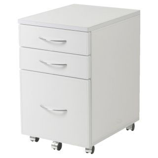 Euro Style Laurence High File Cabinet   White Leather / Chrome   File Cabinets