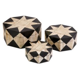 Lanta Bone Inlay Boxes   Set of 3   Trinket Boxes