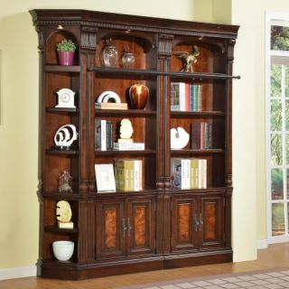 Parker House Corsica 3 Piece Library Wall Corner Bookcase   Antique Vintage Dark Chocolate   Bookcases