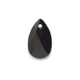 Swarovski Elements 6106 Pear Drop Beads, Opaque, Jet, 22mm, 2 Per Pack