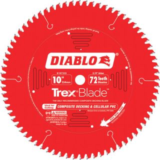 Diablo TrexBlade Circular Saw Blade   10 Inch, 72 Tooth, Composite Decking &