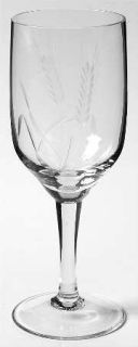Unknown Crystal Unk1592 Wine Glass   Gray Cut Wheat Design On Bowl