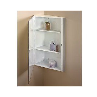 NuTone 860P30CH Corner Medicine Cabinet,  16 Inch by 30 Inch, Stainless Steel