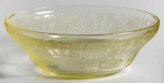 Hazel Atlas Florentine #2 Yellow Fruit/Dessert Bowl   Yellow, Depression Glass