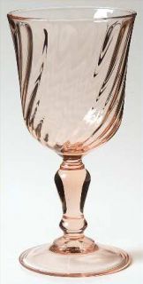 Cristal DArques Durand Rosaline Pink Wine Glass   Pink,Swirl Optic Bowl, Bulbou