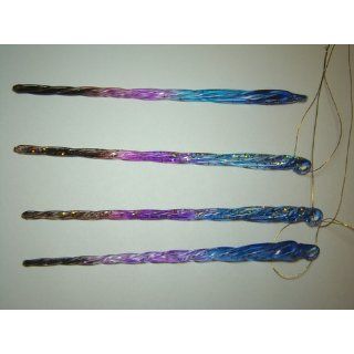Kurt Adler 12 Piece Glass Icicle Ornament Set, 5.25 Inch, Multicolored   Christmas Ball Ornaments
