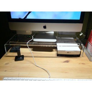 Kantek Acrylic Monitor Stand with Keyboard Storage, Holds up to 50 Pounds, 24 x 12.5 x 4 Inches, Clear (AMS300)  Computer Monitor Stands 