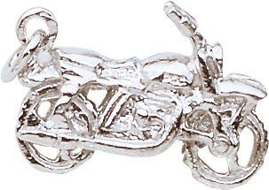 Rembrandt Charms Motorcycle Charm, Sterling Silver Bead Charms Jewelry
