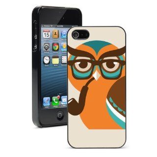 Apple iPhone 5 5S Black 5B811 Hard Back Case Cover Color Owl Hipster Cell Phones & Accessories