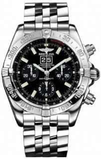 Breitling Blackbird Mens Chronograph Watch with Black Dial A4435912 B811SS Breitling Watches