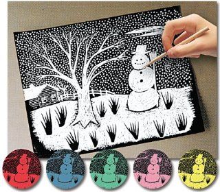 Scratch Art Paper   Solid Color Assortment w/stylus (12 sheets) SKU PAS1124186   Childrens Scratchboard Art Kits