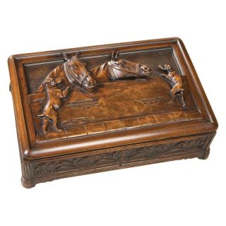 Horse Stable Box   11.5W x 3.5H in.   Mens Jewelry Boxes