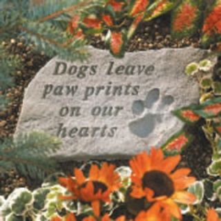 Dogs Leave Paw Prints Pet Memorial Accent Stone   Garden & Memorial Stones
