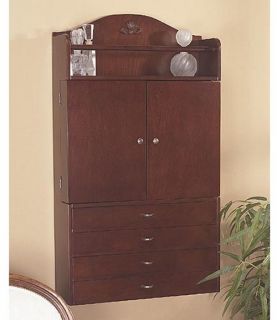 Cherry Wall Mount Jewelry Armoire   Womens Jewelry Boxes