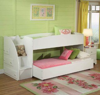 Standard Furniture Reagan 2 Piece Kids' Loft Bedroom Set In White   Twin Bed Side Rails Kids