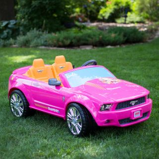 Fisher Price Power Wheels Barbie Ford Mustang Battery Powered Riding Toy   Battery Powered Riding Toys