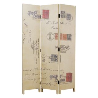 Screen Gems Postal Stamp Traveler Room Divider   50W x 71H in.   Room Dividers
