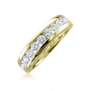 14K Yellow Gold Diamond Wedding/Anniversary Channel Set Ring Band (I2 I3, HI, 1.00 carat) Diamond Delight Jewelry
