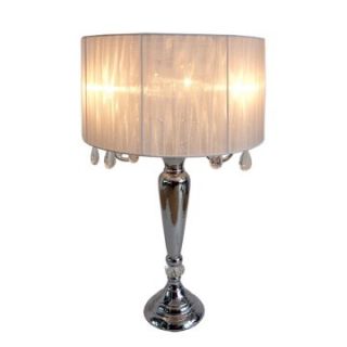 Elegant Designs Table Lamp   25.5H in.   White Shade   Table Lamps