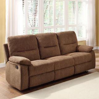 Aiden Chenille Reclining Sofa with Console  Brown   Sofas