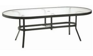 Winston Oval Obscure Glass Top Dining Table   Patio Tables