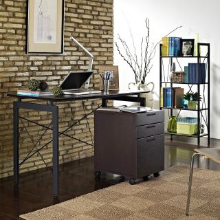 Altra Furniture 3 Piece Home Office Collection   Espresso and Black   Desks